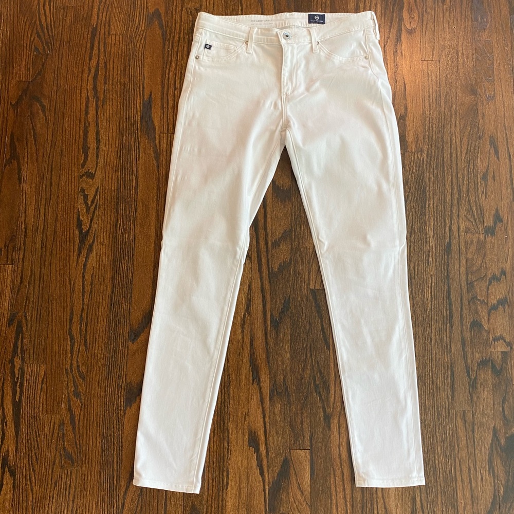 AG the abbey ankle white jeans